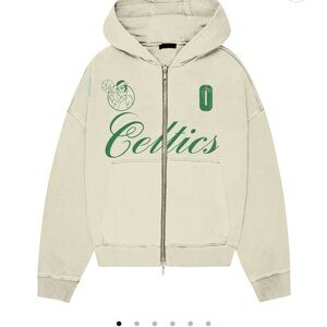 Celtics Cream Zip Up Hoodie